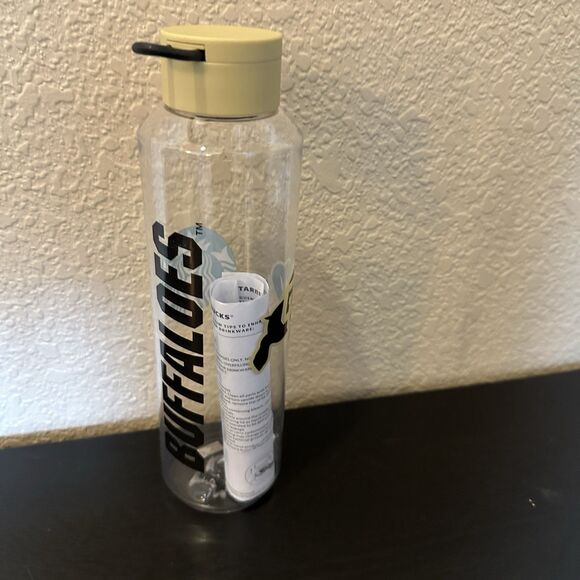 NEW Starbucks University Of Colorado Buffaloes Plastic Water Bottle 24 oz - Picture 3 of 4